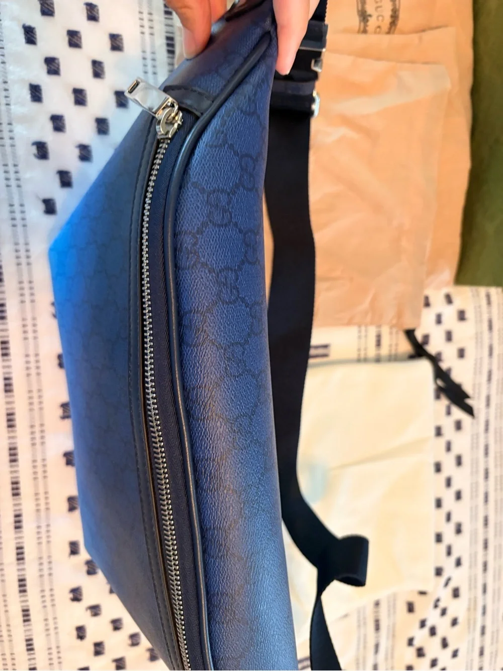 Gucci Blue Ombre Monogram Belt Bag